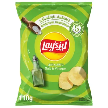 ليز رقائق بطاطس بالملح و الخل 110جرام