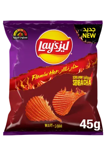 ليز شرائح بطاطس حار نار بالسيراتشا 45جرام