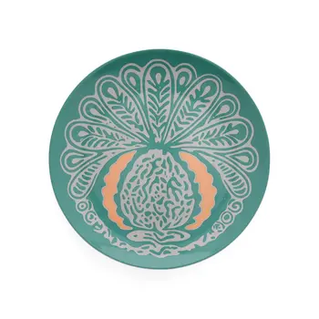 Blends Side Plate Green With Beads Pattern From Naqaa 1Piece