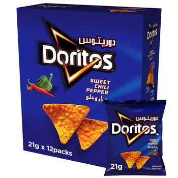 دوريتوس رقائق التورتيلا حار حلو 12 × 21جرام