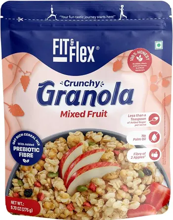 فيت آند فليكس حبوب جرانولا مخبوزة غنية بالشوفان والفواكه المجففة بالتجميد، 275جرام