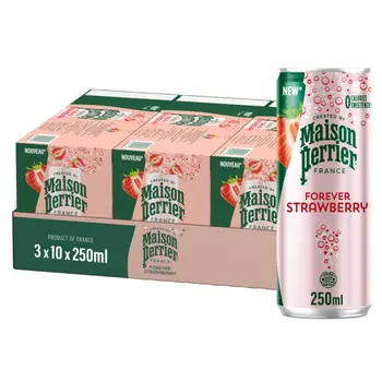 Maison Perrier Sparkling Beverage With Strawberry Flavour Slim Can 10×250Ml