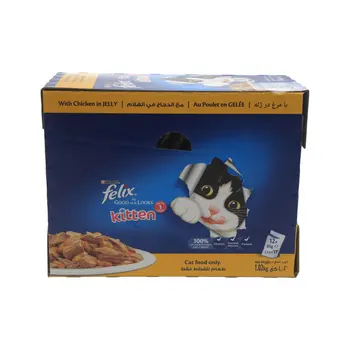 بيورينا فيليكس طعام للقطط الصغيرة مع دجاج في هلام 12×85جرام