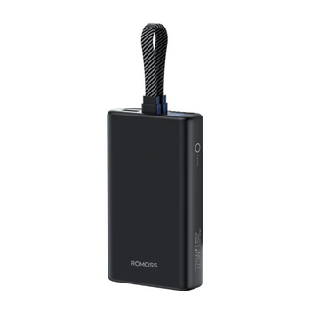 Romoss Black Power Bank 10000mAh with Dual-Side Cable