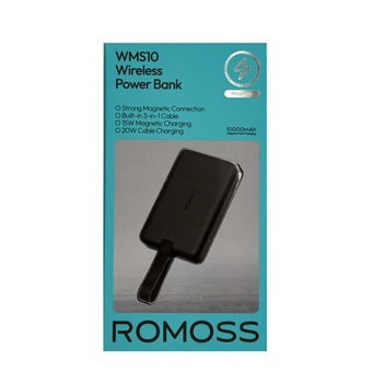 Romoss Magnetic Wireless Power Bank 10,000 MAH with Dual Side Cable and Digital Screen 1Piece
