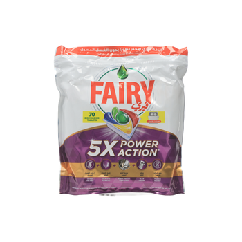 فيري 5× بور اكشن منظف غسالة الصحون تنظيف الغسالة الصحون برائحة الليمون 70 أقراص