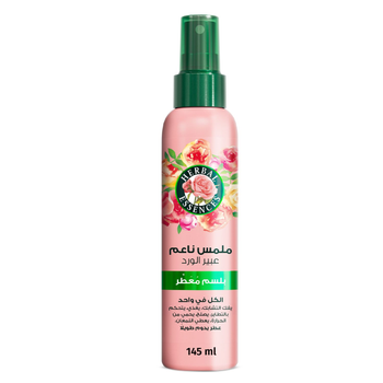هربل إسنسز بلسم معطر للشعر بالورد بخاخ متعدد الاستعمالات لملمس ناعم، عطر يدوم، يغذي، 145مل