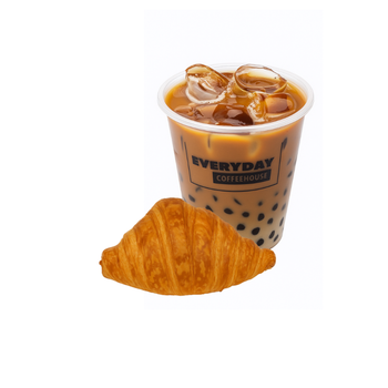 ايس لاتيه و كرواسون زعتر