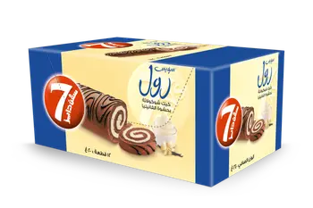 سفن دايز ميني سويس رول كيك بنكهة الفانيليا 12×20جرام