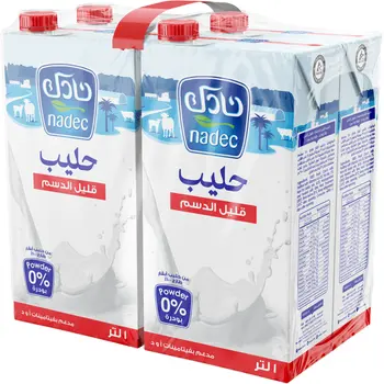 Nadec Low Fat Uht Milk 1L ×4 Packs