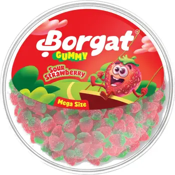 Borgat Gummy Sour Strawberry Tub 500g