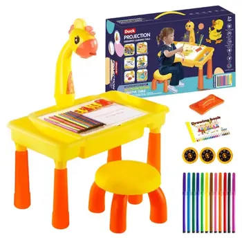 اي اس تي طاولة رسم متعددة الوظائف مع إضاءة، بتصميم يشبه البطة، مناسبة للأطفال من عمر 3 سنوات فما فوق  1قطعة
