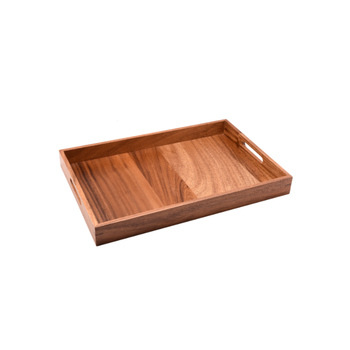 Bien Servi Raised Edge Rectangular Walnut Wood Tray Brown 5 x 26 x 38Cm 1Piece