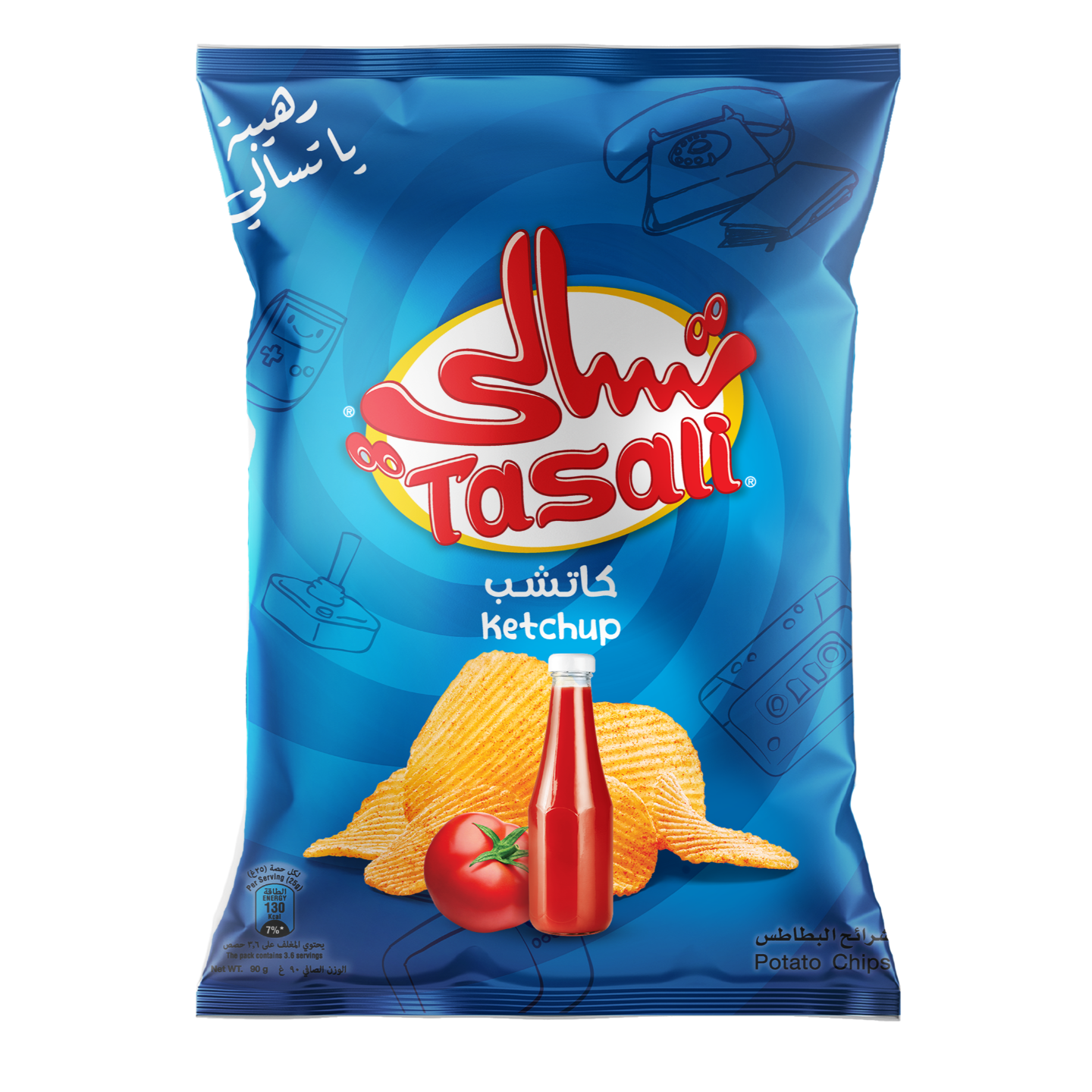 تسالي شرائح البطاطس بنكهة الكاتشب 90جرام