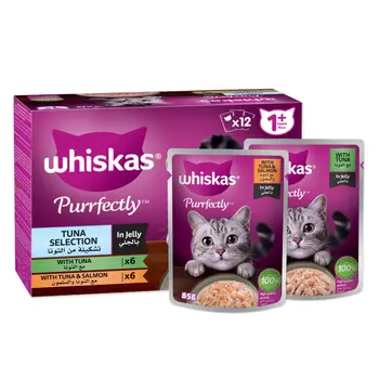 Whiskas Purrfectly Tuna & Salmon Cat Food 12x85g