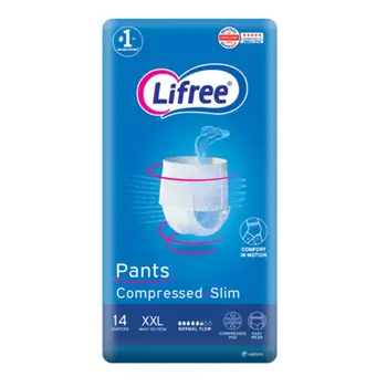 Lifree Diapers Pants For Adults Slim & Compressed Xl 8Pieces