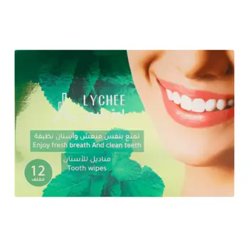 Lychee Mint Dental Wipes 12 Pieces
