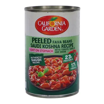 حدائق كاليفورنيا فول مدمس الخلطة السعودية مقشور بالطماطم والثوم والبصل 450جرام