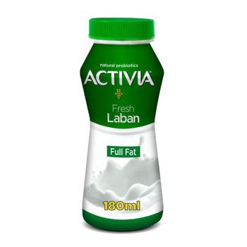 Activia Plain Dairy Full Fat Laban Yogurt with billions of Probiotics 180ml