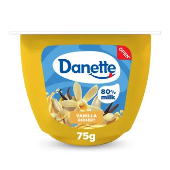 Danette Vanilla Pudding Dessert Creamy Vanilla Custard Made with 80% Milk 75g