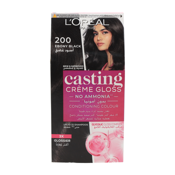 L'Oreal Paris Casting Crème Gloss Hair Color Ebony Black 200 1Pack