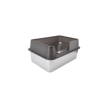 Seven Bird open stainless steel litter box for cats 25×50×35cm 1Piece