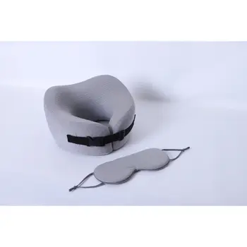 Alhabib Nadav Neck Pillow with Eye Mask Grey 1Piece