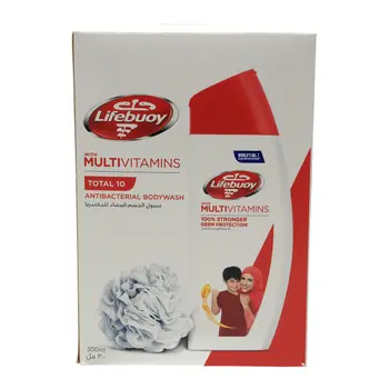 Lifebuoy Body Wash Antibacterial Total + Loofa 1Pack
