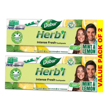 Dabur Herbal Mint & Lemon Intense Fresh Toothpaste 2x150g