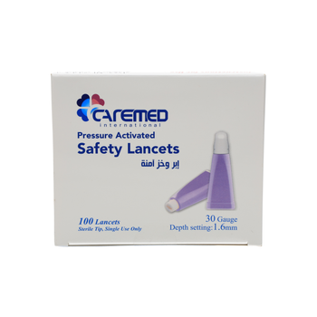Caremed Safety Lancet 30 Gauge 100 Pieces