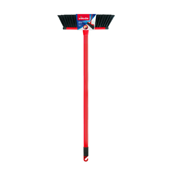 Vileda Red Indoor Broom with Stick