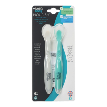 Vital Baby Nourish Silicone Weaning Spoons 2 Pieces