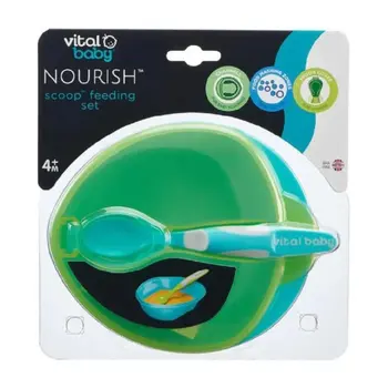 Vital Baby Nourish Green Scoop Feeding Set 4+ Months