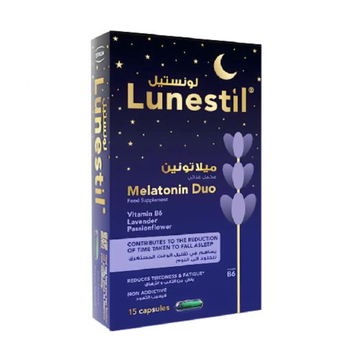 لونستيل ميلاتونين ديو للنوم لا يسبب التعود 15كبسولة