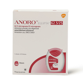 Anoro Ellipta 62.5/25 Mcg For Asthma Symptoms - 1 Inhaler 1Piece