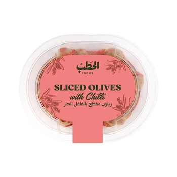 Alhatab Sliced Olives With Chili 250g
