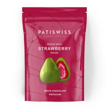 Patiswiss White Chocolate Pistachio Strawberry Dragee 80g