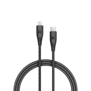 Ravpower Black Fabric iPhone Cable 2m
