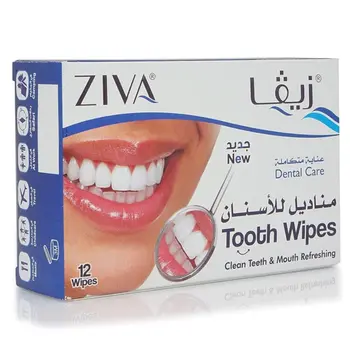 Ziva Tooth Wipes Whitening  12Pieces