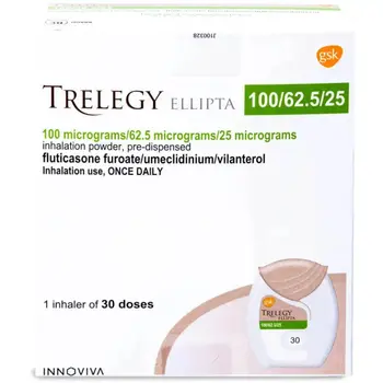 Trelegy Ellipta 100/62.5/25 Mcg  Inhalation Powder - 30 Doses 1Piece