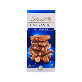Lindt Lesgrandes Milk Chocolate with Hazelnuts 150g