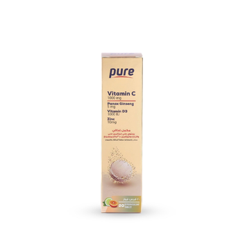 Pure Effervescent Vitamin C Tablets 20 Count