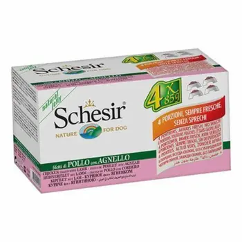 Schesir Chicken & Lamb Wet Dog Food 4x85g