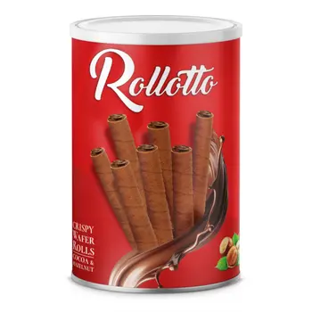 Rollotto Cocoa & Hazelnut Wafer Rolls 400g