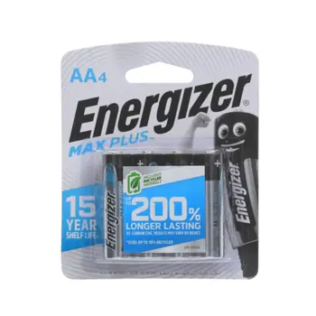 Energizer MAX PLUS Alkaline AA Batteries 4-Pack