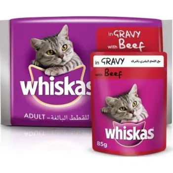 Whiskas Beef Adult Cat Food Pouch 4x85g