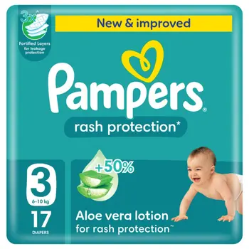 Pampers Rash Protection Taped Diapers 17 Pieces