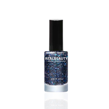 Real Beauty Navy Blue Glitter Nail Polish 12ml