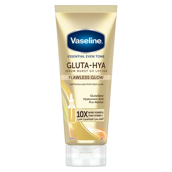 Vaseline Essential Even Tone Body Lotion Flawless Glow Gluta-Hya Serum Burst Uv 200Ml