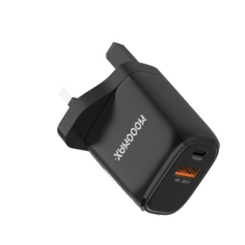Moogmax Dual-Port Fast Wall Charger Black